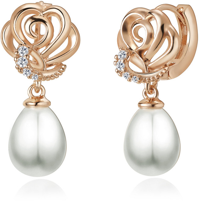 14K 골드핀 로즈마리 진주 귀걸이