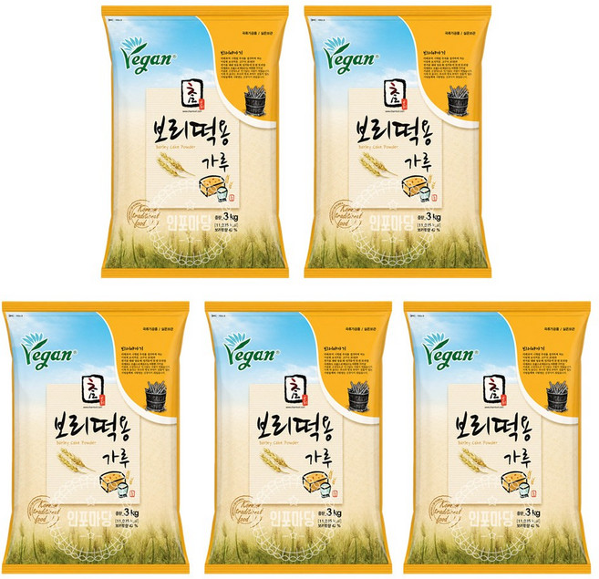 참식품 보리떡용가루 3kg, 5개