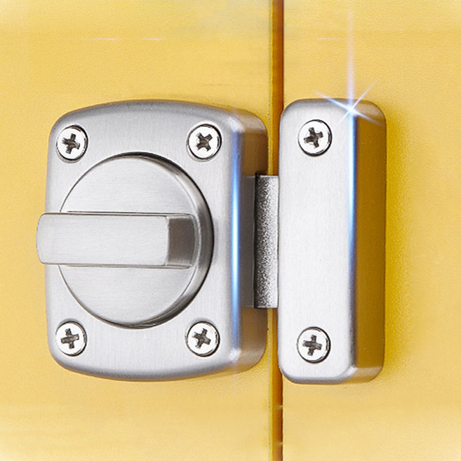 팬시온 미니 문 잠금장치 빗장 걸쇠 걸고리 잠금쇠 여닫이문 소형 시건장치, 소형-실버, 1개, 소형-실버