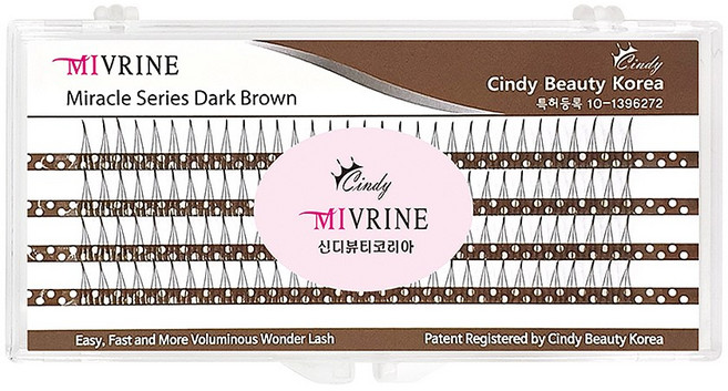 [미브린] 진갈색 M3 미라클시리즈 세가닥 단품 특허받은 원조 A형 부분 인조 가닥 셀프 속눈썹연장, 1개, 다크브라운, 단일 컬(JC와 C의 중간컬), 11