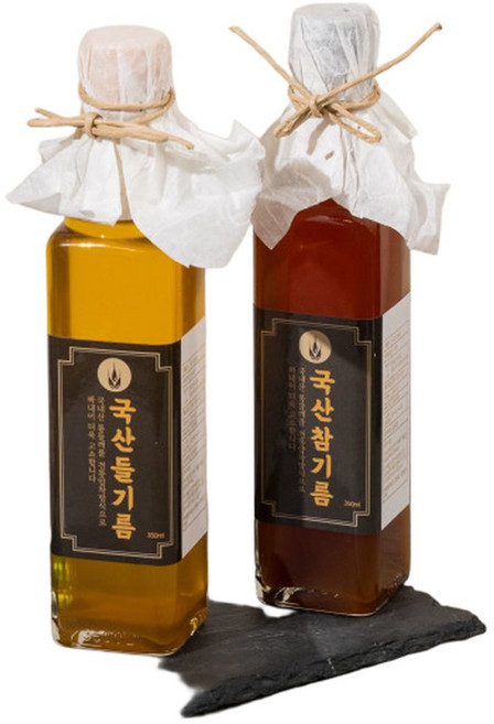 당일착유 국산 프리미엄 선물세트 25년산 햇 국산 통들깨 통참깨100 들기름 참기름 350ml 세트, 1세트