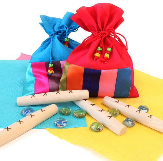명절 단체선물 색동 복주머니 윷놀이세트 초등학교 유치원, 1개