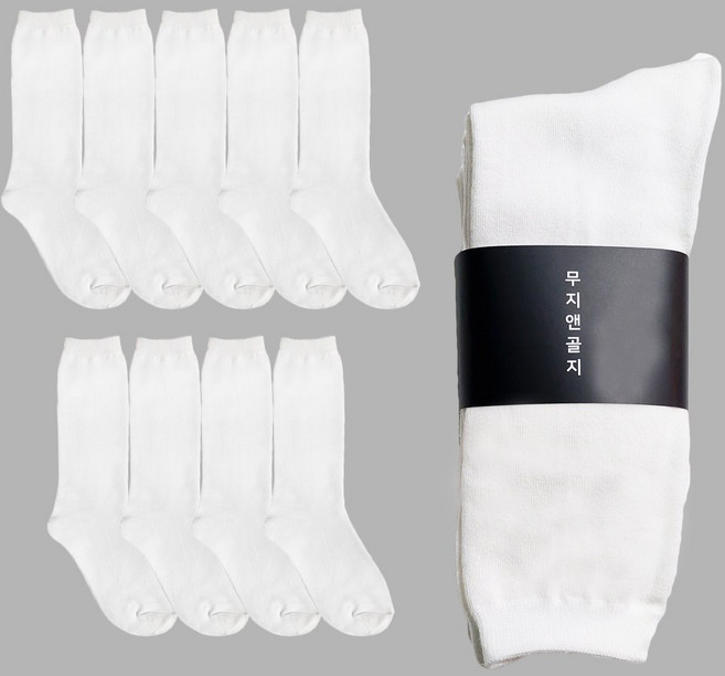 무지앤골지 국산 10켤레 여성 기본 무지 골지 긴양말 (혼합가능)