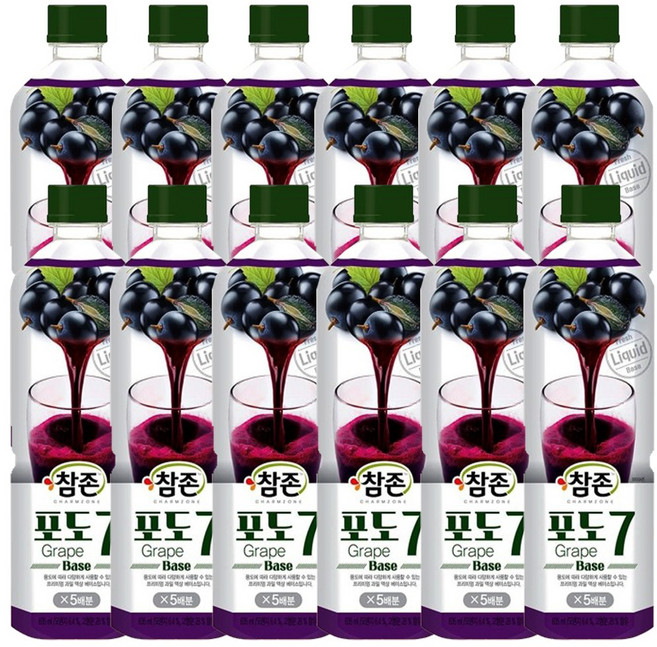 참존식품 포도7 원액 주스, 835ml, 12개