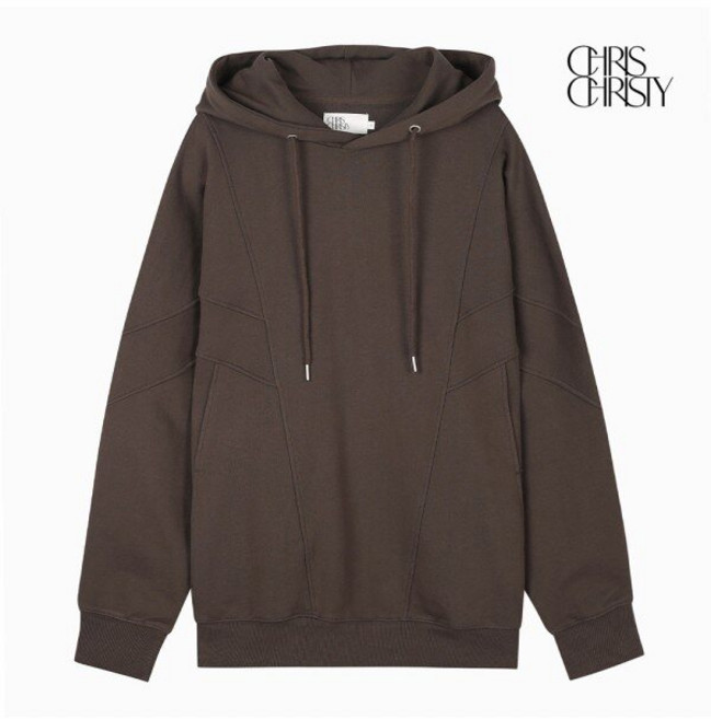 크리스크리스티 크리스크리스티 사선절개 오버핏 후드티셔츠_KHAKI / KKMALWFDP04