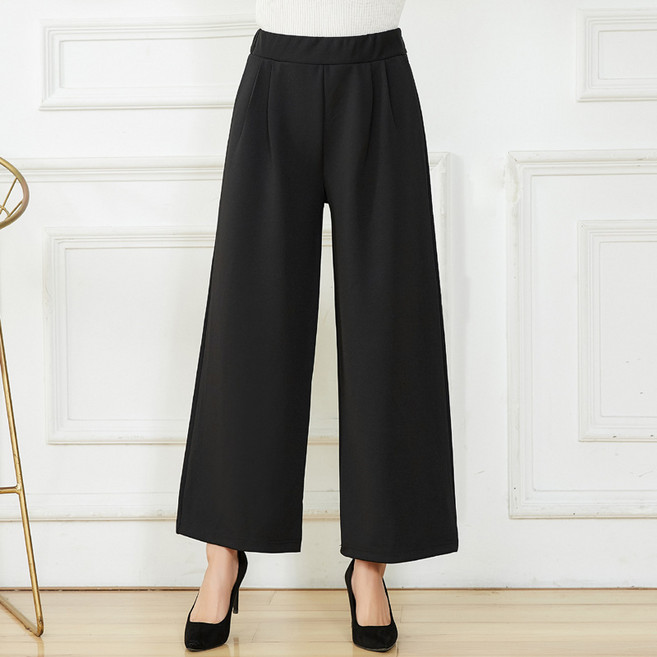 미화부장 여성 스판 슬랙스 하이웨스트 밴딩 팬츠 포켓 빅사이즈 여성 정장 데일리 바지