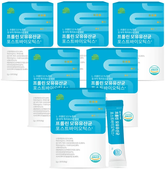 뉴트리나우 프롤린 모유 유산균 식약처 인정 HACCP, 60g, 6개 - 쿠팡