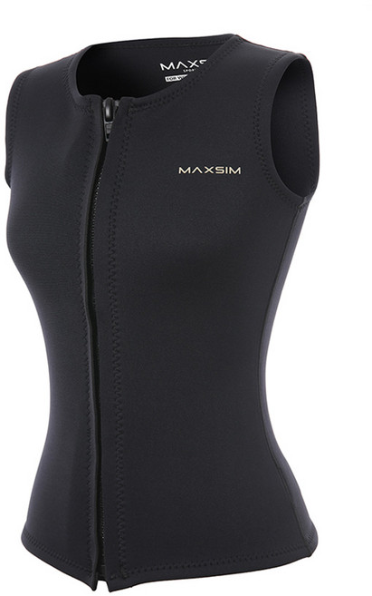 막심 서핑 민소매 자켓 웻슈트 2.5mm 다이빙 조끼 잠수복, 블랙(여성용)