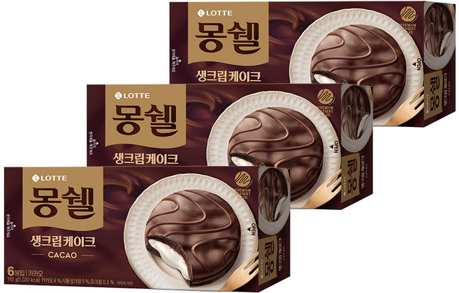 롯데 백화점몽쉘 카카오 204g, 3개