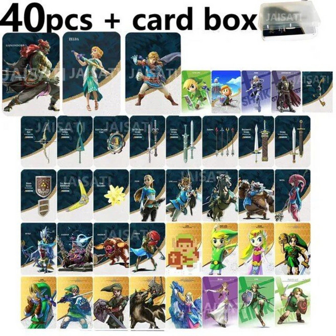 젤다 왕국의 눈물 링크 가논도르프 공주 젤다의 전설 야생의 숨결 아미보 카드, 1개