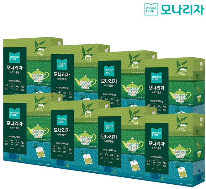 모나리자 녹차가좋은 미용티슈 180+30매 3입, 8개, 3개입