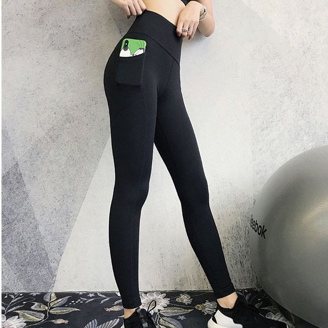 高腰收腹瑜伽褲女彈力緊身速乾跑步運動長褲, 1個, CK128褲子黑色（有口袋）S碼（送贈品）