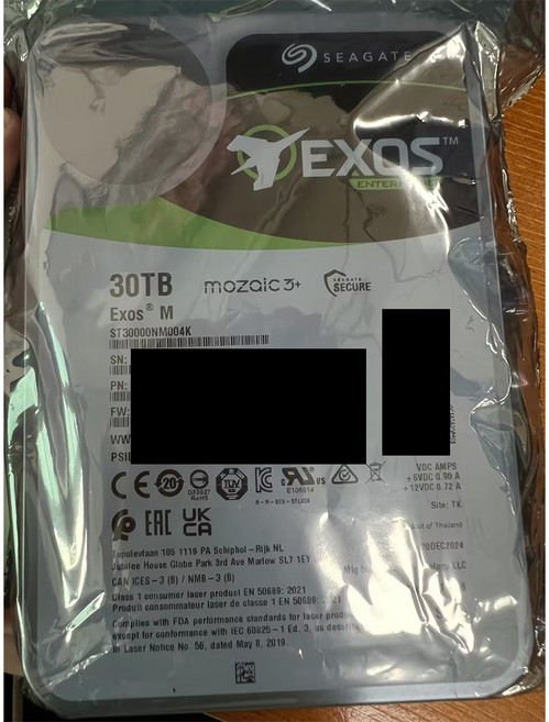 SEAGATE EXOS 30TB mozaic3+ 硬碟, ST30000NM004K