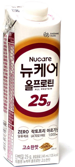뉴케어 올프로틴 25g 고소한 맛 단백질 음료, 245ml, 2개