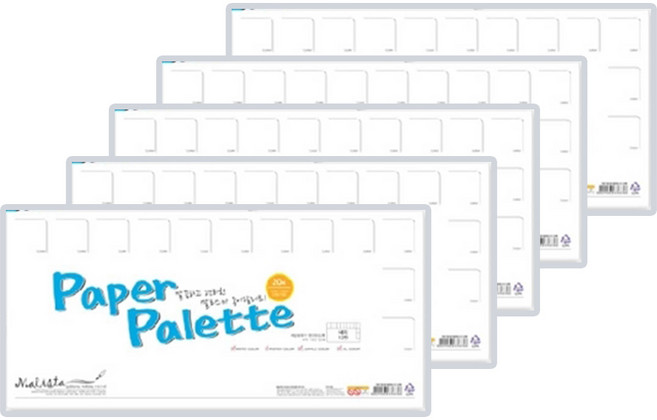 [ONEDREAM]말리스타 종이파레트 중 20매 MSP-M 5mm 5개 10개 세트, 1세트, 중형 20매 5개