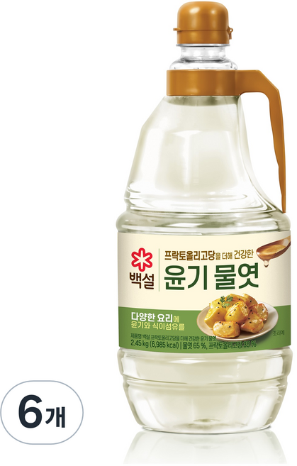 백설 윤기 물엿, 6개, 2.45kg