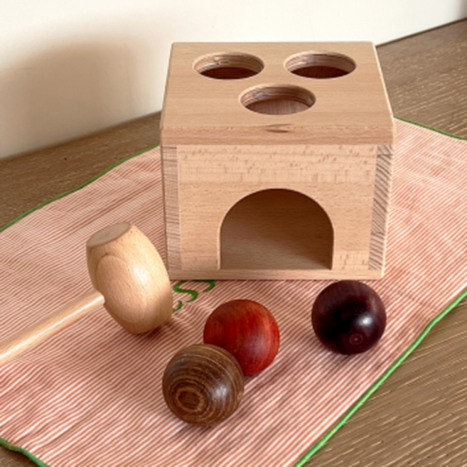 노벨랜드 네츄럴 고급 원목 망치놀이 두드리기 교구 소근육 발달 감각완구, 1개