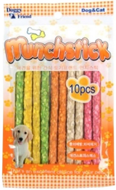 강아지 칼라먼치껌 스틱 애견간식 10개입 5개 펫만찬