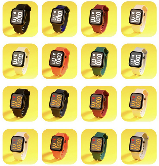 LED 전자 손목시계 학생 실리콘밴드 방수시계 패션워치 5시전 당일발송