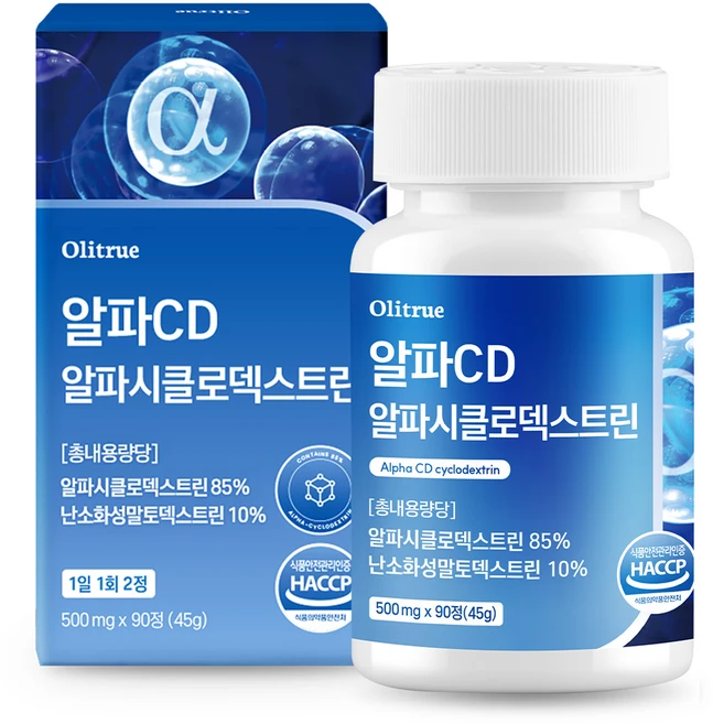 올리트루 알파CD 알파시클로덱스트린 HACCP인증, 1개, 90정 - 쿠팡