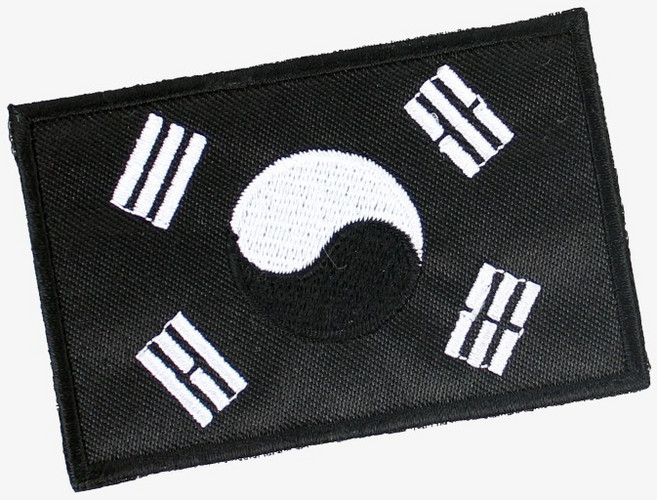 태극기약장 검정 벨크로 군인가방 군대 패치 와펜