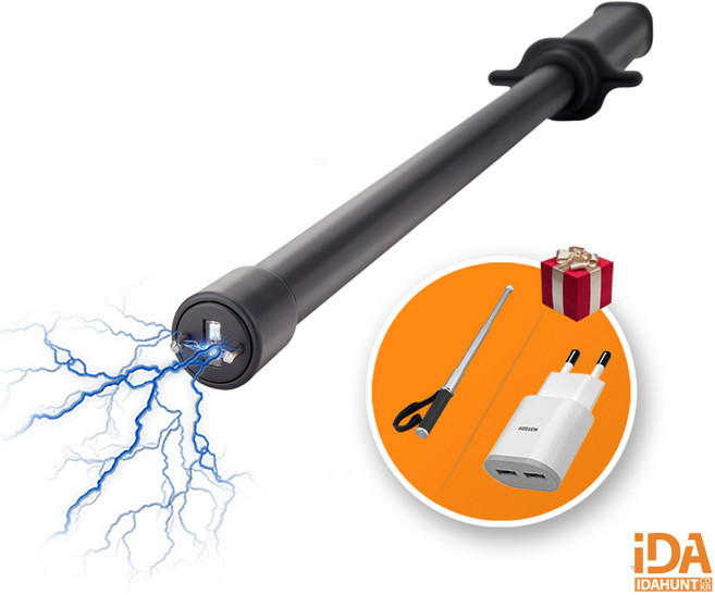 전기충격기 봉형 호신용품 병원 편의점 사무실 매장비치용 호신용품 아이다헌트 B7+충전패키지포함, 롱504mm-진회색, 1개