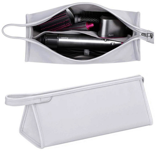 스냅케이스 고데기 드라이기 휴대용 가죽 파우치 케이스, 실버