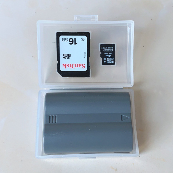 記憶卡收納盒，防潮抗壓, 1個, 小號電池盒帶記憶卡槽-fw50lpe8