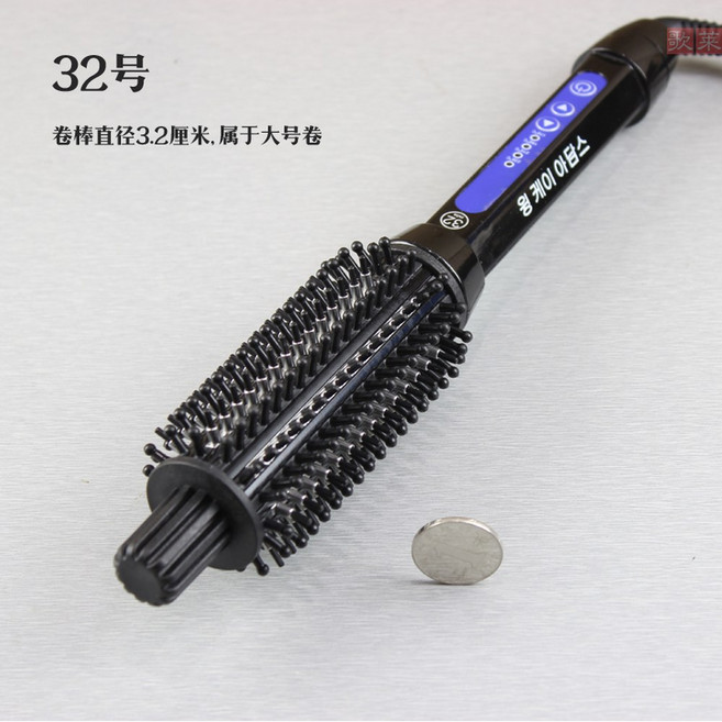 브러쉬 아이롱스트레이트 컬링 헤어케어 펌 매직기 고데기 곱슬 빗 에러랩, D. 32mm