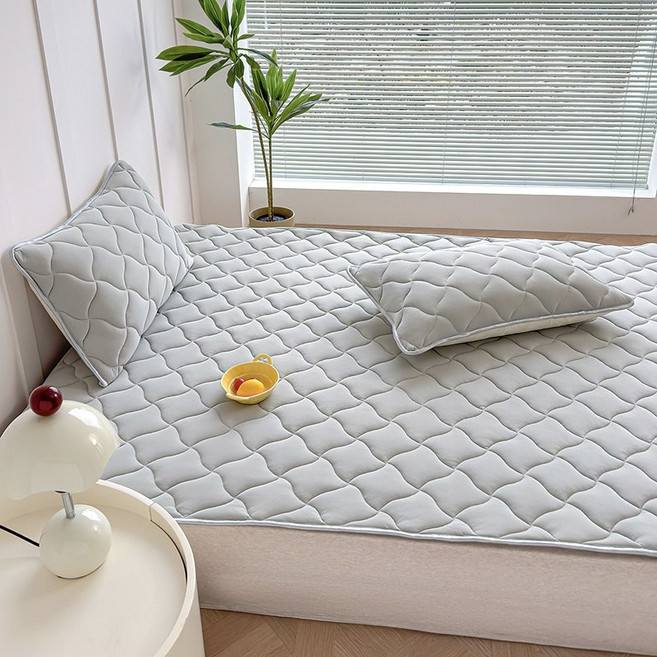 소네몽 여름 냉감 침대패드 고정밴드형, 그레이