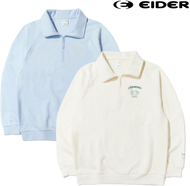 [정상가 : 99 000] 아이더 공용 남성 여성 반집업 맨투맨 티셔츠 흡습속건 세미 오버핏 편안함 활동성 간절기 봄 가을 캐쥬얼 커플룩 일상 데일리 외출 야외 캠핑 산책 상의