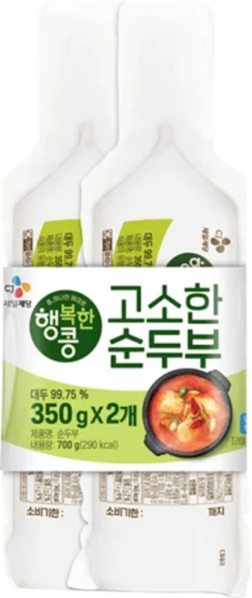 CJ 행복한콩 고소한 순두부, 350g, 8개