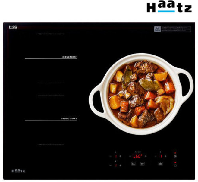 하츠 IH-3605TTLB 3구 코지 인덕션 매립형 빌트인 전기레인지 타공 560x480