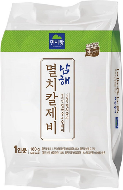 면사랑 남해 멸치칼제비 180G X 6입, 6개