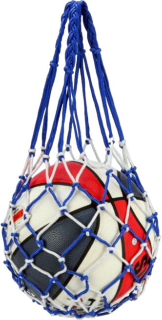 플랜와우 농구공 축구공 가방 볼 그물 망, 블루화이트, 1개