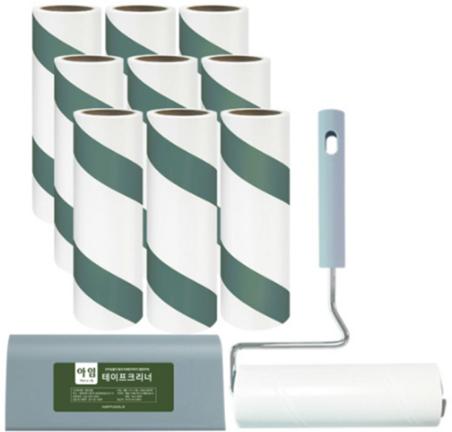 아임 테이프크리너 사선컷팅돌돌이 핸들세트 (핸들+리필10개), 1세트