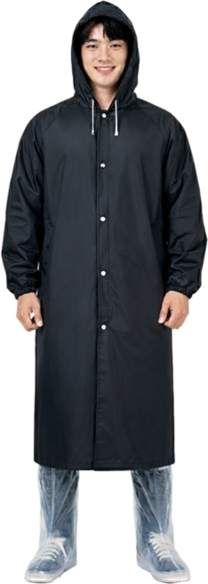 성인 남자 오토바이 우비 1개와 신발커버 2개 세트