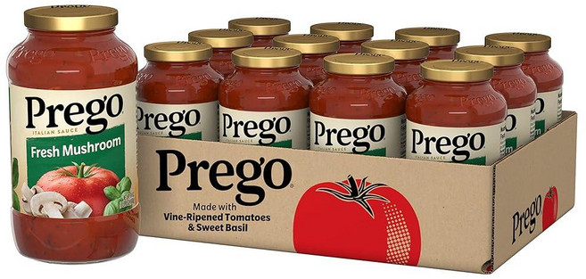 Prego Cremini 포모도로 로스트 마늘 파스타 소스 666.2g 23.5온스 병 282209, 24 Ounce (Pack of 12), 버섯