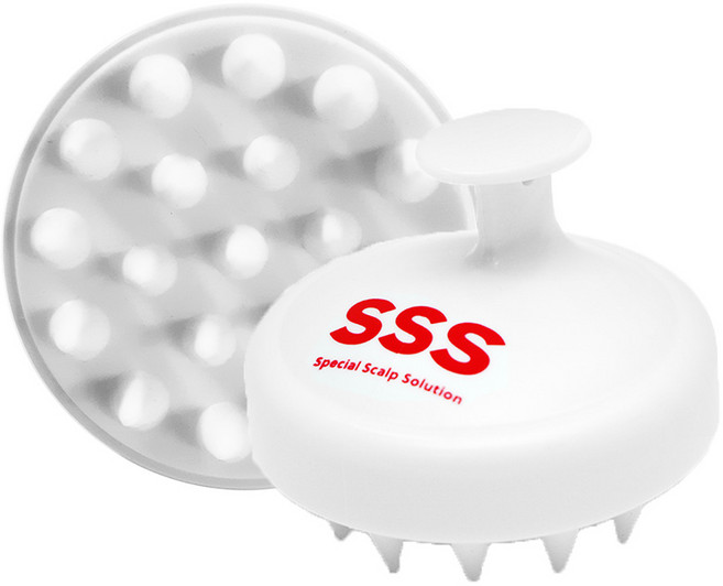 트리플에스 스칼프 스케일링 마사지 샴푸 브러쉬, 흰색, 1개