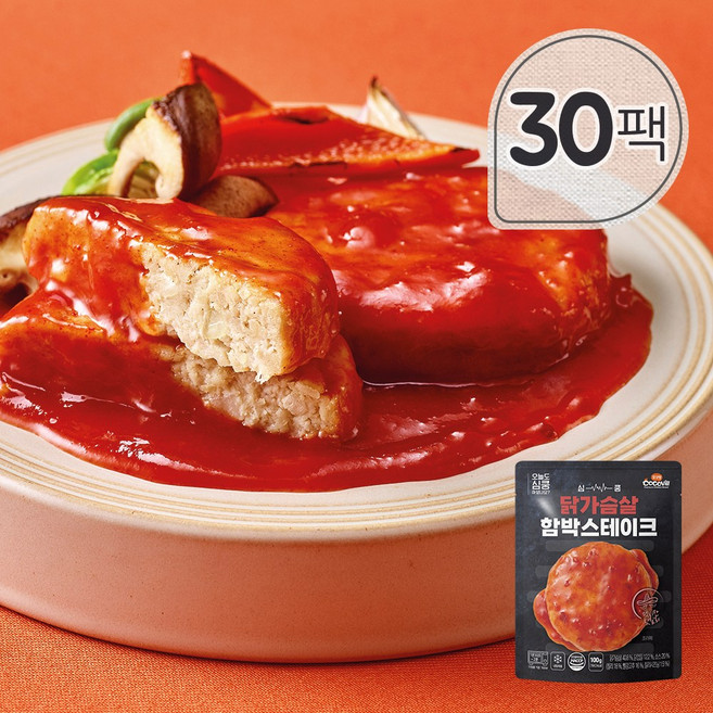 [꼬꼬빌] 심쿵닭가슴살 함박스테이크 멕시칸핫칠리 100g x 30팩, 30개, 70g