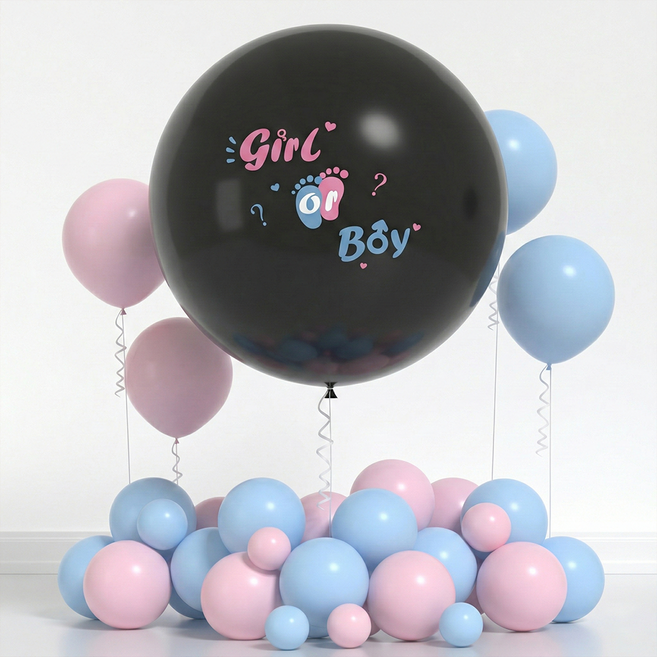 도르 젠더리빌 90cm 초대형 풍선 파티 성별 공개 세트, 1세트, 기본 세트