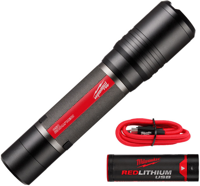 밀워키 프리미엄 라이트 (최대 250m) USB충전식 휴대용 손전등 랜턴 L4 FL2000-301 캠핑 낚시 후레쉬 작업등, 1개