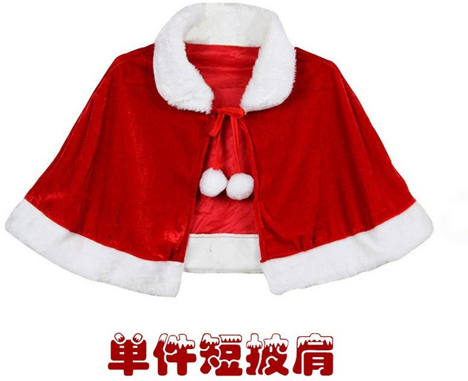 聖誕披肩 兔耳連帽披肩 紅色