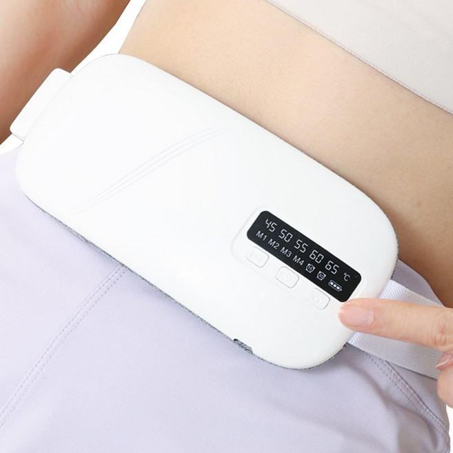 에란스타 무선 복부 온열찜질기 마사지기 허리 안마기 5단온도 충전식, 화이트, 101590