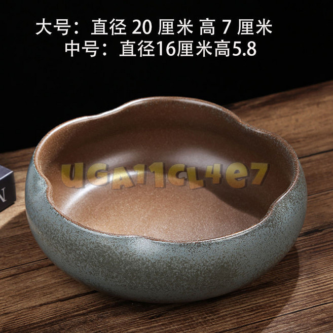 銅錢草水僊花盆 陶瓷無孔水培碗蓮睡蓮水養 簡約大號盆缸, DY2190,20-22cm, 1個