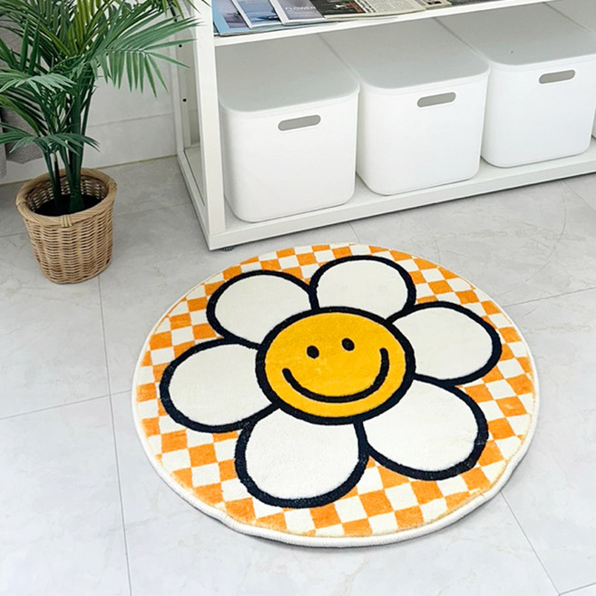 후암마켓 스마일데이지 미니러그 인테리어 카펫