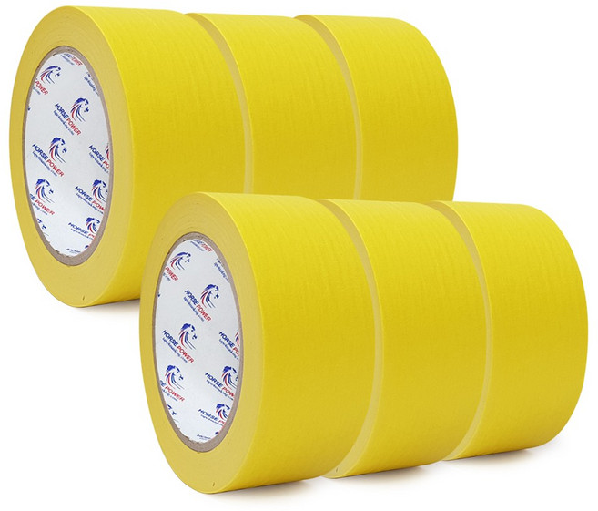 홀스파워 SBT04 자동차 도장 도색 종이마스킹테이프 노랑 45mm x 40M, 6개