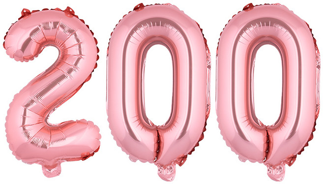 아트포유 백일 100일 200일 300일 풍선 이벤트 세트 3P, 핑크 골드 200, 1개