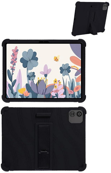 HUION Kamvas 슬레이트 13 태블릿 12.7인치 케이스 FJIASTB 부드러운 실리콘 어린이 친화적인 보호 커버 조절 가능한 스탠드 낙하 방지 (그린), Black