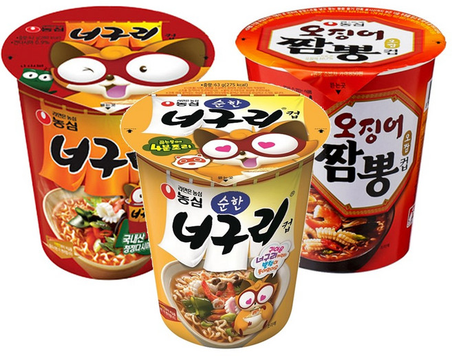 농심 소컵 너구리x6컵+순한 너구리x6컵+오징어짬뽕x6컵, 18개